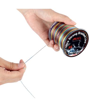 RUNCL 8 Strand Braided Fishing Line 328Yds - Rainbow Color, Abrasion Resistant, Super Durable, Zero Stretch - 12-100LB - Smooth Casting, Smaller Diameter - Extra Visibility - 300M - Buy Online on GoSupps.com