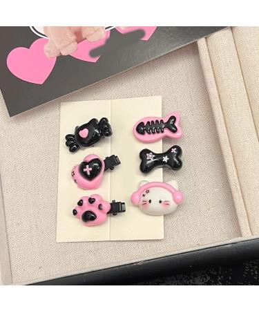 Gothic Plastic Hair Clip Barrettes For Woman Y2K Girls Cute Head Bone Heart Hairpins Hair Accessories Dura - Buy Online on GoSupps.com