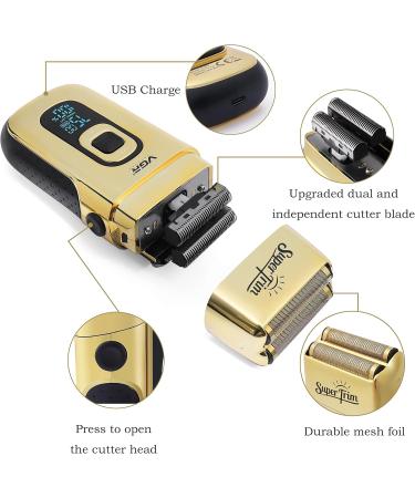 VGR Double Foil Electric Shaver for Men | 3 Adjustable Speeds | Bald Head & Beard Trimmer | Perfect Gifts for Fathers Husbands & Boyfriends - Buy Online on GoSupps.com