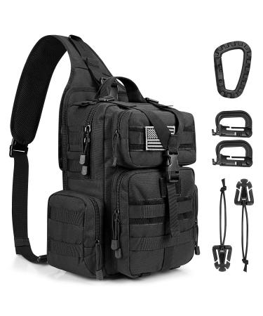 G4Free Tactical EDC Sling Bag Backpack with Pistol Holster Military Shoulder Backpack for Concealed Carry Black