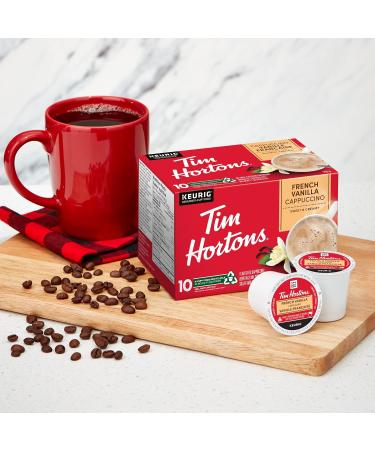 Tim Hortons Dark Roast Coffee Single Serve Keurig K-Cup Pods 72 Count & French Vanilla Cappuccino Flavoured Coffee Single Serve Keurig K-Cup Pods 10 Count Coffee + Coffee Pods 10 Count Dark 72 Count (Pack of 1) - Buy Online on GoSupps.com