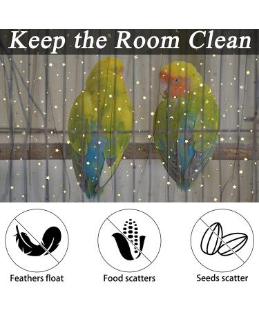 2Pcs Bird Cage Seed Catcher | Twinkle Star Universal Nylon Mesh Cover for Parakeet Round/Square Cage | Spring Hook | Black - Buy Online on GoSupps.com