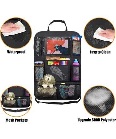 2-Piece Car Backrest Protection & Seat Organizer for Kids | Waterproof iPad/Tablet Compartment | Kick-Mat Protection - 600D Oxford Fabric - Buy Online on GoSupps.com