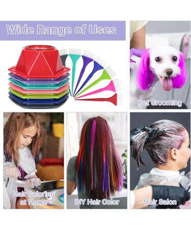 Gaeshow 7-Piece Hair Dye Set - Colorful Brushes & Bowls for DIY Salon Hair Coloring - Buy Online on GoSupps.com