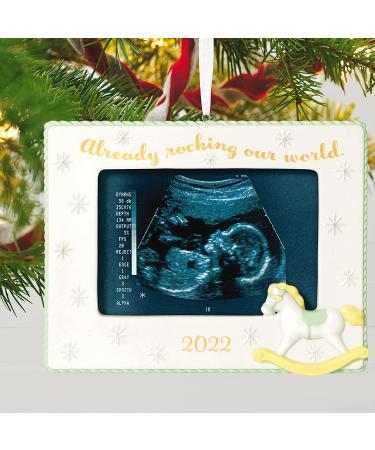 Hallmark Keepsake Christmas Ornament 2022: Rocking Our World Sonogram Picture Frame - Porcelain - Buy Online on GoSupps.com