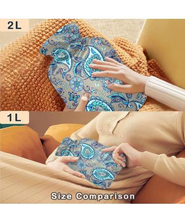 Shop Naanle Paisley Flower Ethno Heat Bottle - Transparent 1L Hot Water Bottle for Bed & Pain Relief | Ideal for Hands & Feet | Heat & Cold Therapy - Buy Online on GoSupps.com