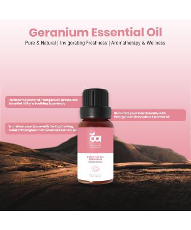 Egyptian Geranium Essential Oil by Organic Alley | 100% Pure Undiluted & Natural Pelargonium Graveolens Essential Oil | Non-GMO for Hormonal Balance Skin Mood & Pleasant Scent (0.33 Fl Oz) - Buy Online on GoSupps.com