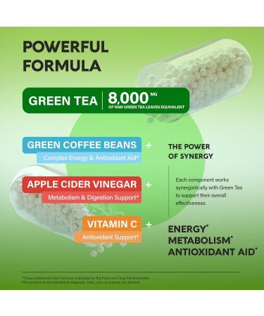 Green Tea Extract - 50% EGCG Extra Strength 20:1 Extract - Natural Green Tea Supplement + Green Coffee Beans & Apple Cider Vinegar - Energy & Metabolism Support - for Men & Women - Vegan 120 Capsules - Buy Online on GoSupps.com