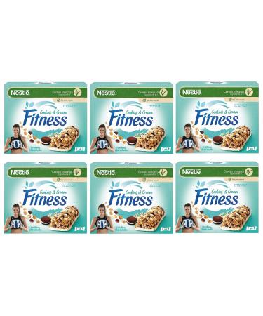 Nestl Fitness Cookies & Cream Cereal Bars with Cocoa Cookie Pieces and White Chocolate Chips (4 x 23.5g) 94g Pack of 6