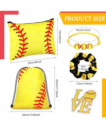148 Pcs Softball Gifts for Girls - Party Favors Set with Drawstring Backpack, Cosmetic Bag, Scrunchies, Hair Bracelets, Stickers - Perfect for Softball Birthday Decorations - Buy Online on GoSupps.com