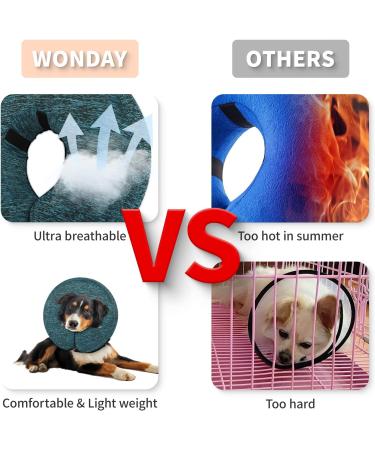 WONDAY Inflatable Dog Cone XL - Adjustable Recovery Collar for Post-Surgery Healing - Soft & Comfy Protective Collar for Wound Recovery - Prevent Biting & Scratching - Grey - Buy Online on GoSupps.com