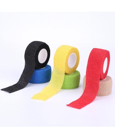 Self-Adhesive Cohesive Wrap Bandage - 12 Pack 1" x 5 Yards Flexible Elastic First Aid Tape for Wrist & Ankle Sprains | Athletic Strong Stretch Tape - Buy Online on GoSupps.com