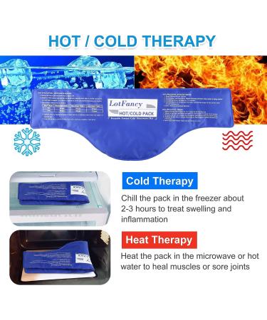 LotFancy Neck Ice Pack Wrap - Hot Cold Therapy for Shoulders & Cervical - Medical Cooling Gel Pack for Pain Relief - 21x7.25 Inch - Buy Online on GoSupps.com