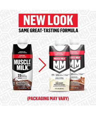 Muscle Milk Chocolate Protein Shake - 25g Protein, 11 Fl Oz, Pack of 12 - Buy Online on GoSupps.com