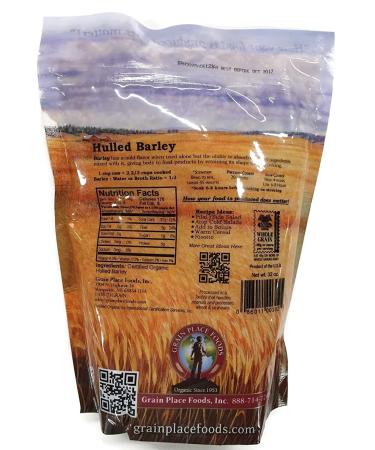 Grain Place Foods Organic Hulled Barley 2lb Bag - Non-GMO, 2 Pound Pack - Buy Online on GoSupps.com