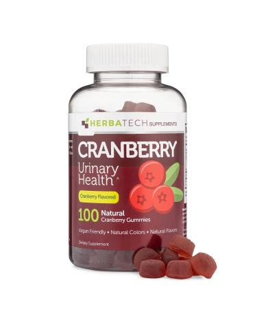 Herbatech Supplements Cranberry Gummies Supplement for Women, Men, and Kids (100 Count, 1000mg) Cranberry Gummies for Urinary Tract Health Made in The USA