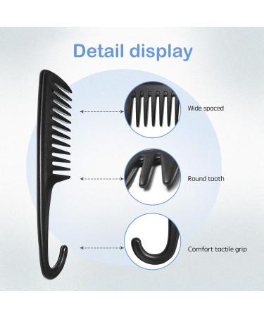 Wapodeai Wide Tooth Shower Comb for Curly Hair Wet/Dry - Tangle Free Premium Black Comb - Buy Online on GoSupps.com