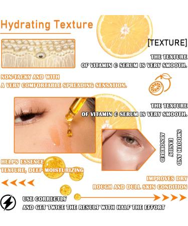 Fusang 2PCS Vitamin C Face Serum Vitamin C Serum Moisturizing Serum Vitamin C Serum for Face 30ML - Buy Online on GoSupps.com