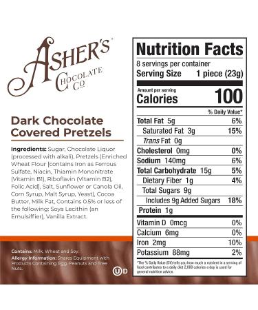 Gourmet Dark Chocolate Covered Pretzels - Asher's Chocolates | Sweet & Salty Kosher Treats | International Shipping Available - Buy Online on GoSupps.com