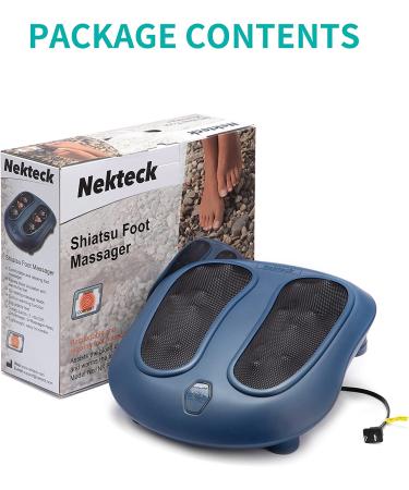 Nekteck Shiatsu Heated Foot Massager Machine with Infrared Heat - Electric Kneading for Plantar Fasciitis Relief - Blue - Buy Online on GoSupps.com