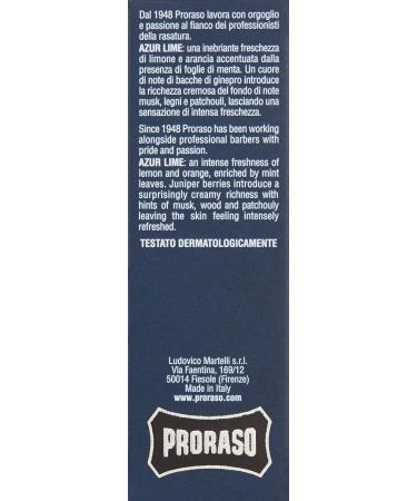 Proraso Eau De Cologne Azur Lime 3.4 Fl Oz - Buy Online on GoSupps.com