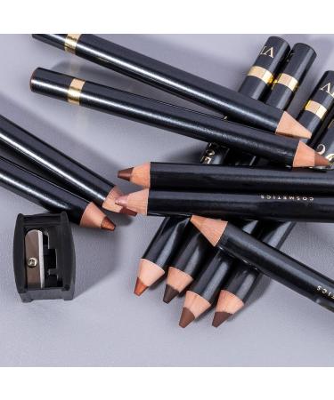 Eyeliner Makeup Set Eyeliner Pencil Set - 12-Color Smudge-Proof Pencil Set - Cosmetic Eyebrow Pencil Natural Matte Wooden Stick Pencil for Adults - Buy Online on GoSupps.com