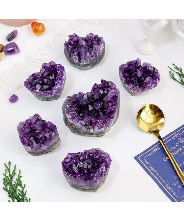 Natural Crystal Rough Natural Amethyst Geode Decor Heart-Shaped Quartz Crystal Cluster Amethyst Cluster Ornamental Specimens Creative Home Decoration Crafts 2in (Size : 2.4in) - Buy Online on GoSupps.com