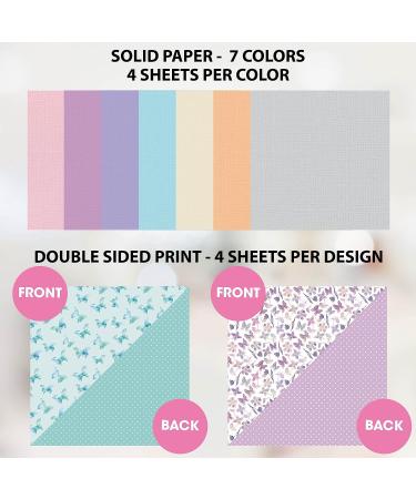 12x12 Double Sided Solid Colored Paper Pad Scrapbook Cardstock Decorative Paper - 36 Sheets 220gsm Pastel Construction Paper for Card Making Journaling Planner Origami Decorative Spring - Buy Online on GoSupps.com
