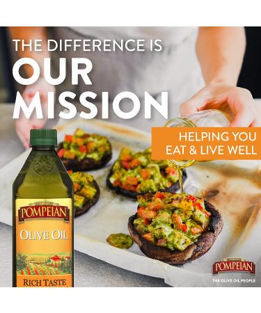 Pompeian Rich Taste Olive Oil 24 Fl Oz - Ideal for Grilling & Sauces | Gluten-Free, Non-Allergenic, Non-GMO - Buy Online on GoSupps.com