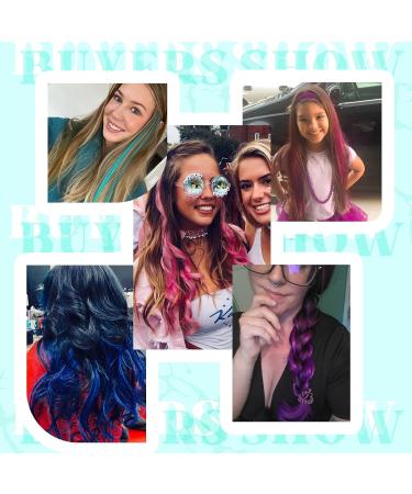 Runature Purple Clip-In Real Hair Extensions | 40cm Invisible Clips | 25g Human Hair 5 Pieces | Easy Fit Colorful Hair Accessories - Buy Online on GoSupps.com