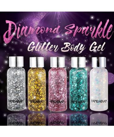 Sparkle and Shine with Holographic Body Glitter Liquid - Festival Makeup Essential for Hair, Face, and Eyeshadow - Long-Lasting and Easy Removal - 5 Vibrant Colors Available - Buy Online on GoSupps.com