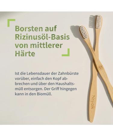 NIYOK Bamboo Toothbrush for Children - Sustainable Plastic-Free Dental Brush with Medium-Soft Bristles - Buy Online on GoSupps.com