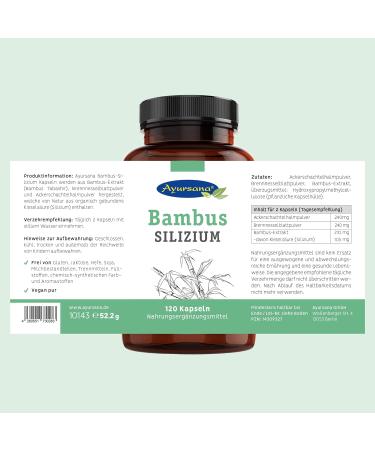 Buy Bamboo Silicon Capsules - 120 Count | Strengthen Skin Hair & Nails with 105mg Silica per Dose | International Shipping Available - Buy Online on GoSupps.com