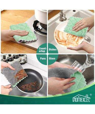 HOMEXCEL 12-Pack Premium Coral Fleece Dish Towels - Super Absorbent, Nonstick, Washable Kitchen Cloths - Buy Online on GoSupps.com