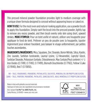 C'est Moi Brilliance Pressed Powder Foundation | Lightweight Mineral Foundation for Tan Skin | Clean Ingredients Clinically Tested 0.20 oz - Buy Online on GoSupps.com