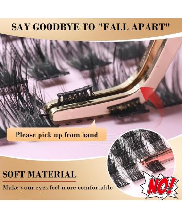 Cluster Eyelash Extensions 180 PCS - Wispy DIY Individual Lashes Soft Mink False Eyelashes with Super Thin Band - Mixed Tray (C-8-16mix) for Stunning Volume - Buy Online on GoSupps.com