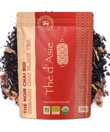 Khla Khla - Organic Chai Tea for Chai Latte - 100g Loose Leaf Tea Bag - Black Chai Masala - Spicy Ceylon Organic - Dried Leaves - Tea