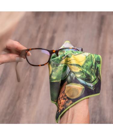 Microfiber Glasses Cleaning Cloths Pack of 2 20x20cm Fruit Motif for Streak-Free Shine - International Shipping - Buy Online on GoSupps.com