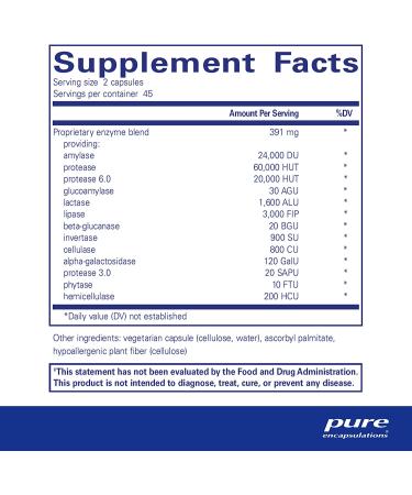 Buy Pure Encapsulations Digestive Enzymes Ultra - 90 Capsules for Optimal Digestive Health - Buy Online on GoSupps.com