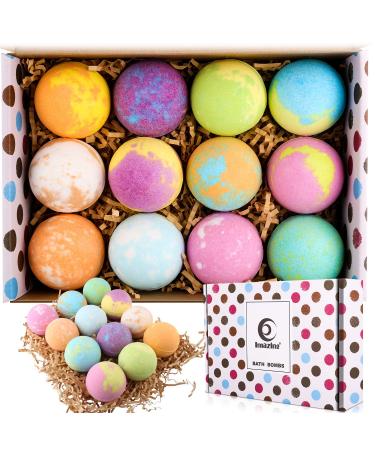Bath Bomb Gift Set 12 Pack Natural Handmade Bubble Bath Bombs Perfect for Bubble Bath Birthday Valentines Mothers Day Anniversary Christmas Women Wife Girlfriend Gift Idea.