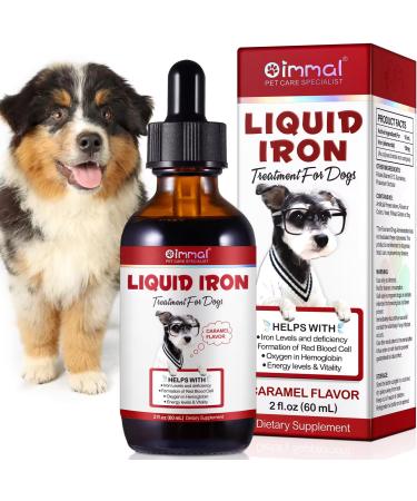 Liquid Iron Supplements for Dogs - with Folate and B12 Supplements Anemia Promotes Blood Health Oxygen Supply and Blood Cell Formation Increase Low Energy Levels Lethargy - 2 oz