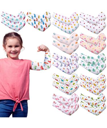 Bonuci 12 Pairs Elastic Eczema Sleeves for Kids Arm or Leg Toddler Scratch Arm Sleeves Eczema Wet Wraps UV Protection(Small)