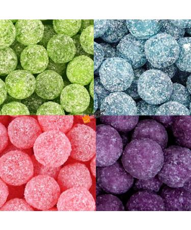 Barnetts Mega Sour Sweets - 4 x 100g Bags - Super Sour Hard Sweets Raspberry Apple Cherry Wicked Violet Sour Candy