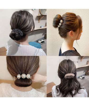 JDXN Hair Bun Maker 6-Piece Set | Shining Flower Deft Bun Maker for French Twist Hairstyles | Hair Accessories for Girls | Mixed Color Set 2 - Buy Online on GoSupps.com