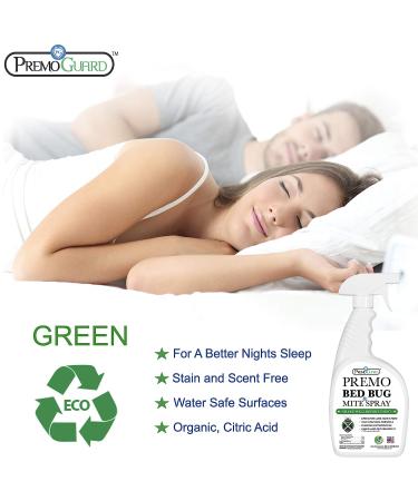 Premo Guard Bed Bug & Mite Killer Spray 24 oz - Fast Acting Treatment | Stain & Scent Free | Child & Pet Safe | Extended Protection | Natural & Non-Toxic Formula - Pack of 1 - Buy Online on GoSupps.com