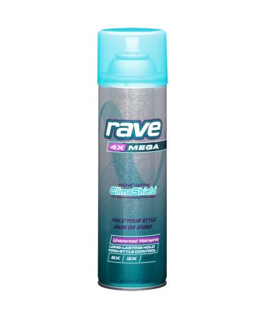 Rave 4x Mega Aerosol Hair Spray Unscented 11 Oz Pack of 1
