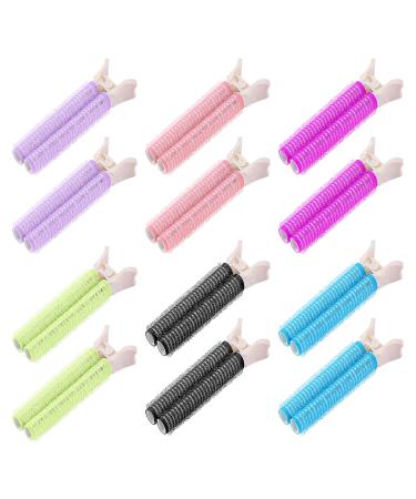Volumizing Hair Clips  12 Pcs Velcro Hair Clips Velcro Roller Clips  Portable Root Clips for Hair Volume  Fluffy Hair Volumizer Clips for Women (6 Style)