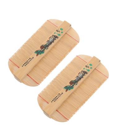 SHERCHPRY Peigne Cheveux Denses En Bambou Double Face Lot De 2 Peigne Anti-pellicules Portable Maison Soin Et D m lage Des Cheveux