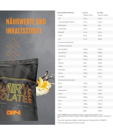 GN Laboratories 100% Dairy Whey Isolate 750g Vanilla Crema - Premium Protein Powder for Muscle Building & Shakes - Best Whey Isolate for Optimal Nutrition - Buy Online on GoSupps.com