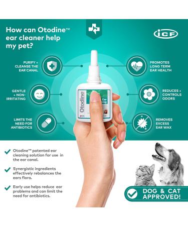 ICF Otodine Ear Cleaner Solution for Cats and Dogs - 100ml - Buy Online on GoSupps.com